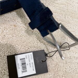 Men's Navy Belt with Silver Buckle